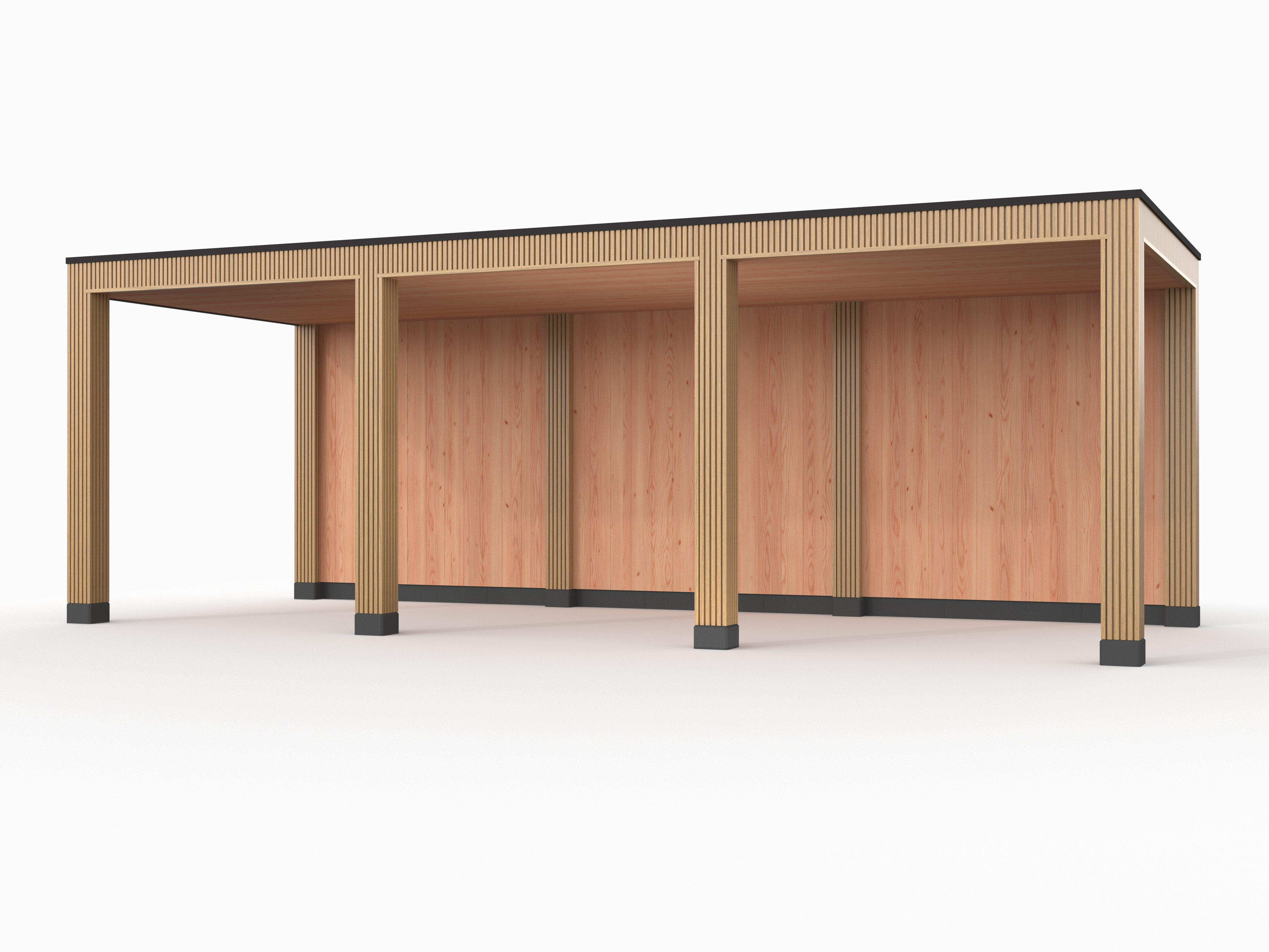 Douglas overkapping, 750 x 300, met achterwand, Westwood Rhombus Red Cedar - Afbeelding 1